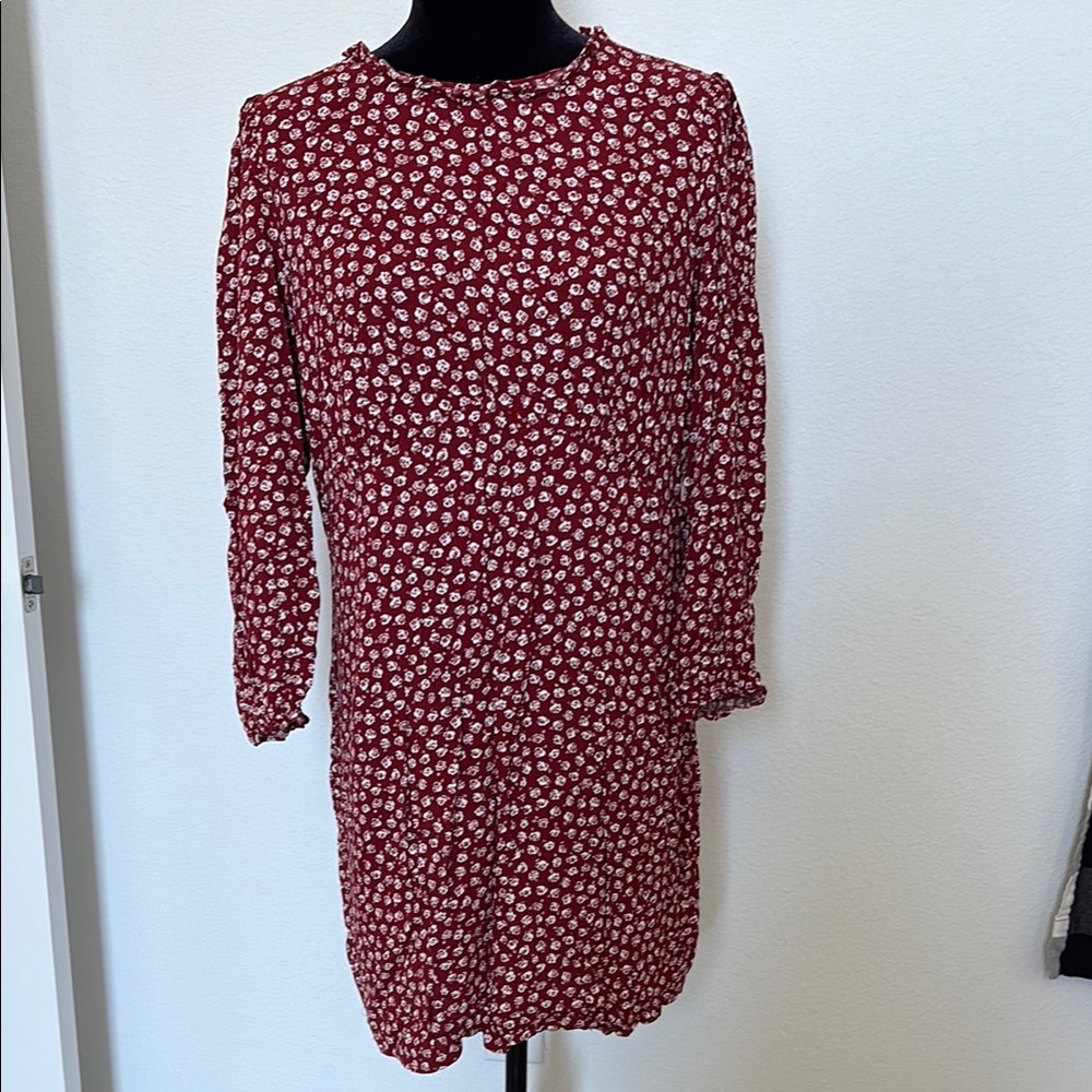 Reformation Red Sheath Dress with Bishop Sleeves